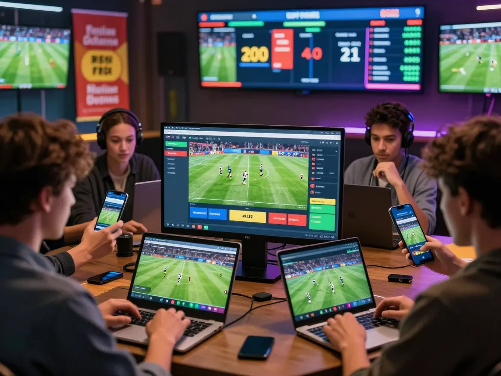 Users engaged on OKFUN platform betting on football matches with live odds displayed.