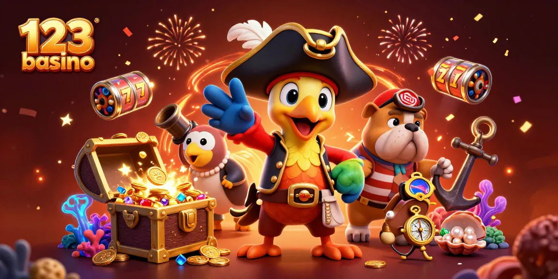 Experience thrilling games at 123b casino with energetic pirate characters and exciting slot elements.