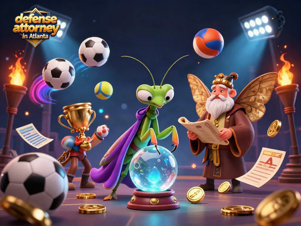 Experience the dynamic portrayal of a defense attorney in Atlanta, showcasing animated characters and vibrant gambling elements.