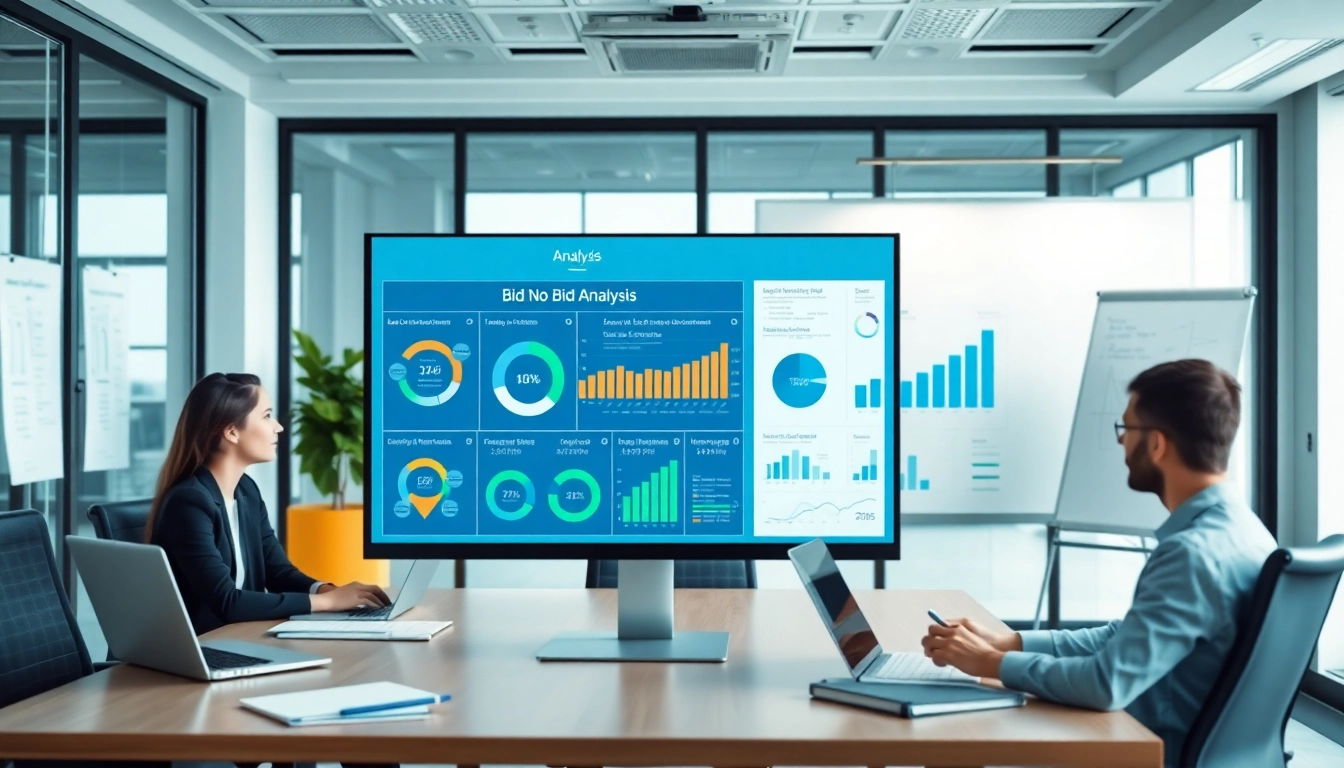 Visual representation of the Bid No Bid Analysis process in a professional office setting