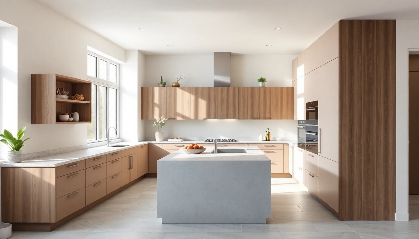 Beautiful kitchen remodelling Manchester showcasing modern cabinetry and natural light.