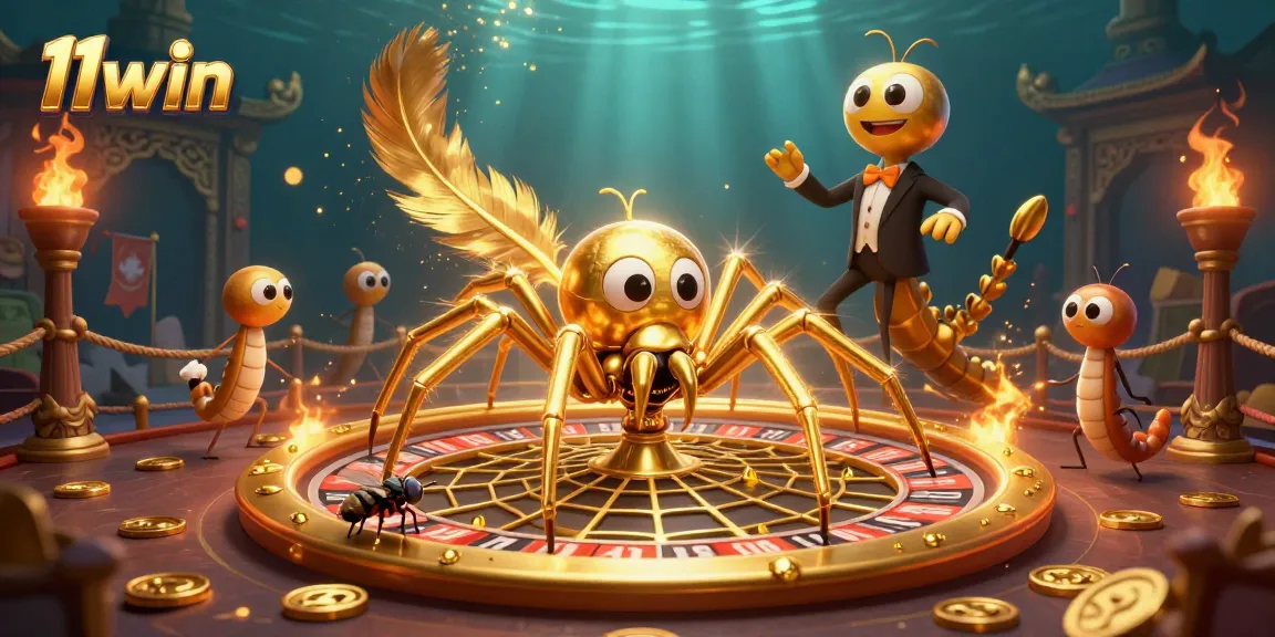 Experience thrilling betting at 11win with a unique roulette wheel scene featuring engaging characters.