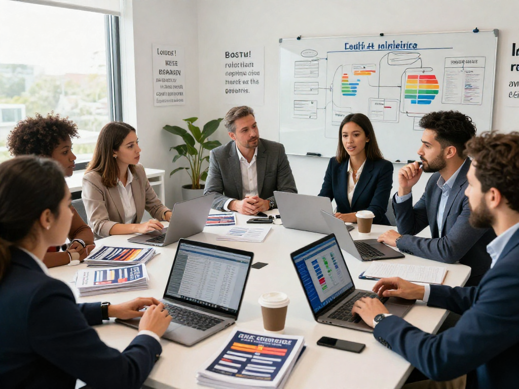Political campaign marketing cost analysis in a collaborative office setting, showcasing dynamic strategists.