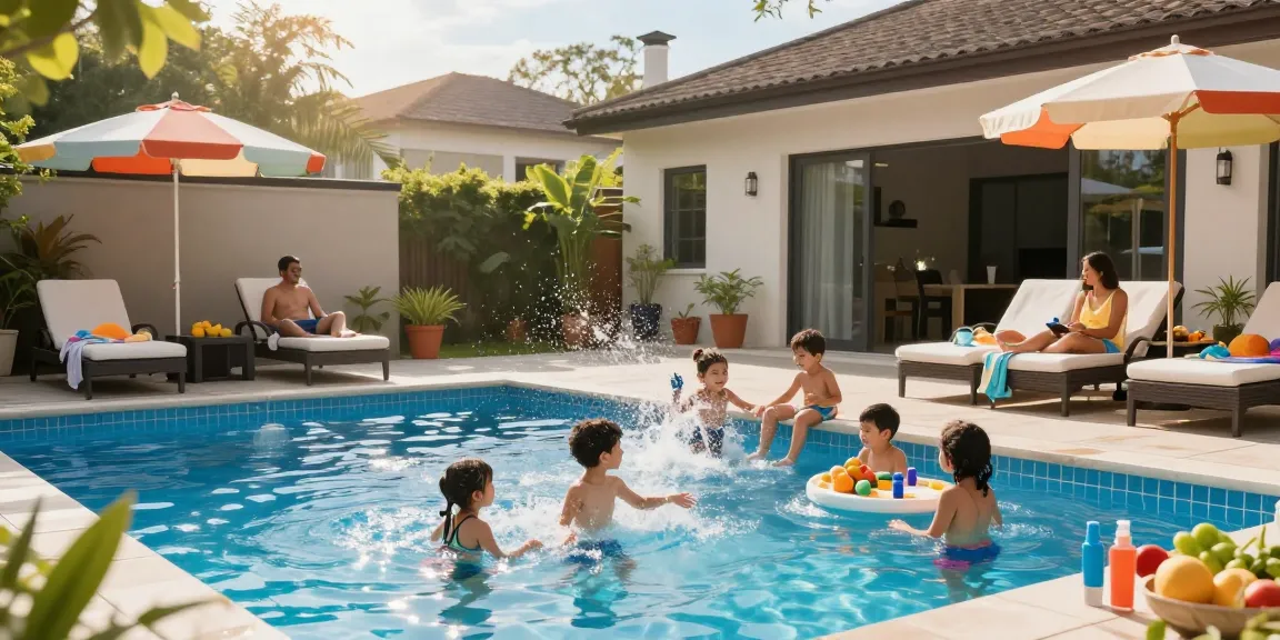 Dolphin Pool Services ensuring families enjoy a sparkling clean pool with a joyful atmosphere.