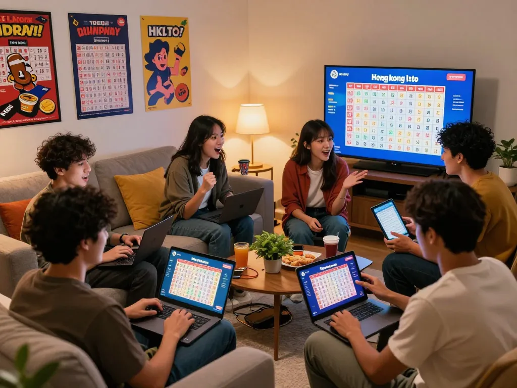 Kelompok yang terlibat dengan Togel Hongkong Lotto secara online, mendiskusikan undian HK di ruang tamu yang cerah