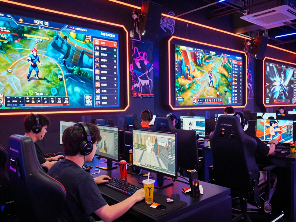 rokok88 login for dynamic online gaming competition scene with players and avatars.