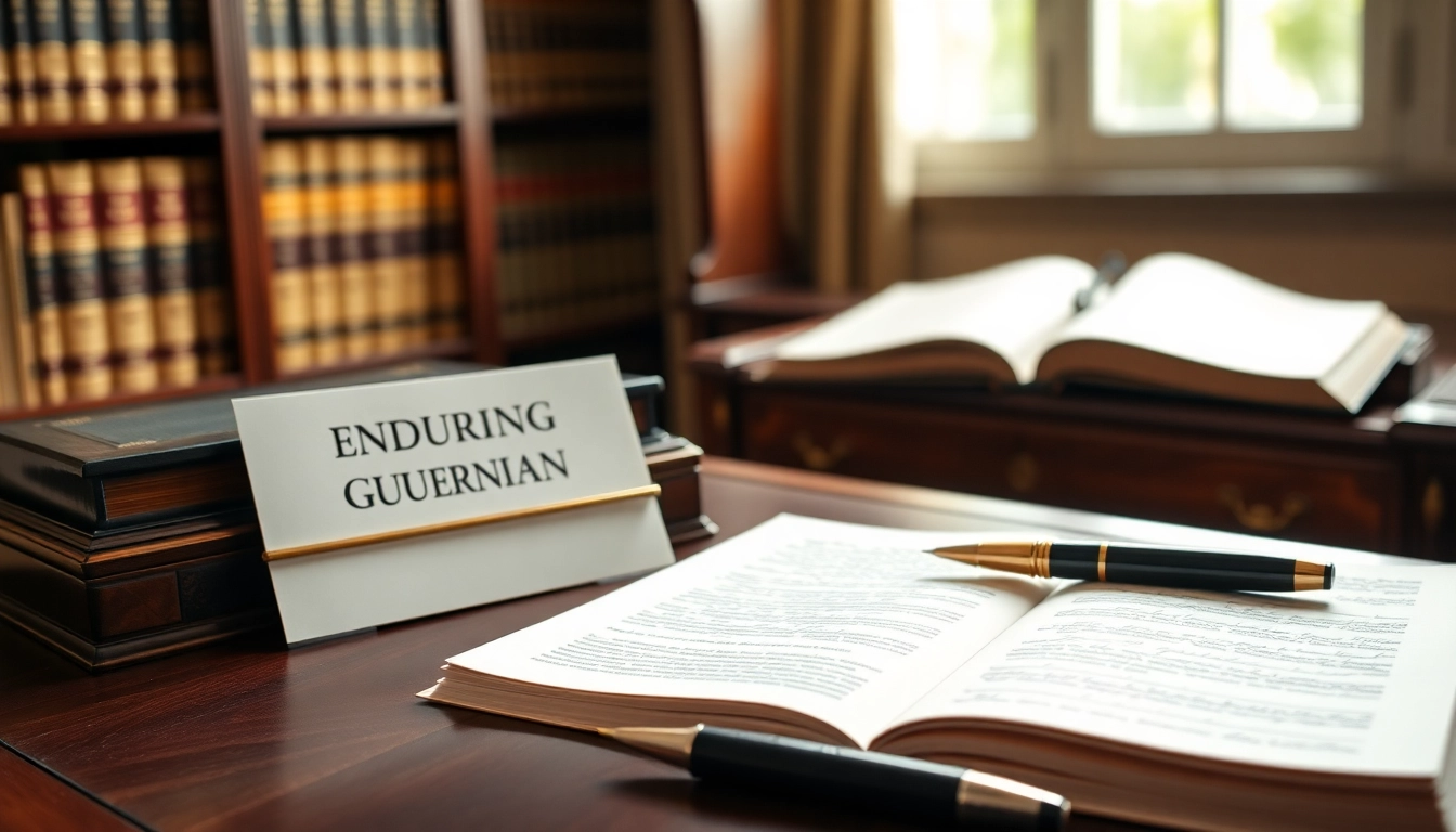 Engaging scene with Enduring Guardian legal document on a desk, promoting thoughtful planning.