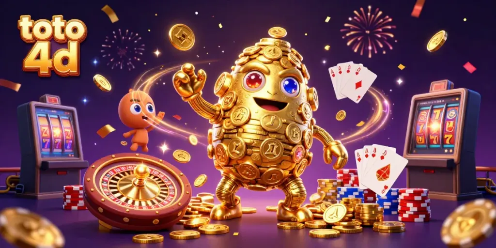 Experience thrilling wins with toto 4d in this dynamic 3D illustration, highlighting exciting casino elements.
