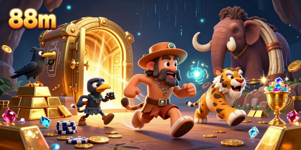 Experience winning at 88m with a vibrant casino scene featuring treasure and exciting elements
