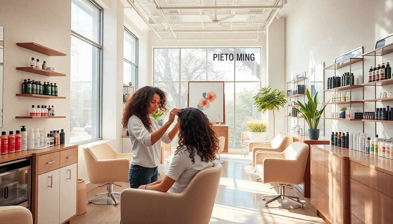 Perm san diego at a stylish hair salon featuring a welcoming atmosphere and expert stylist.